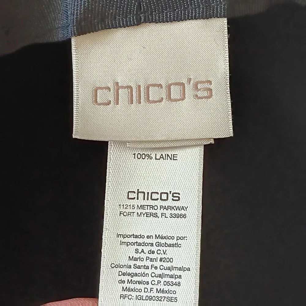 Chico's Women's Black Wool Fedora Hat One Size